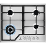 Plita incorporabila pe gaz Electrolux EGS6436SX, 4 arzatoare, WOK, Inox